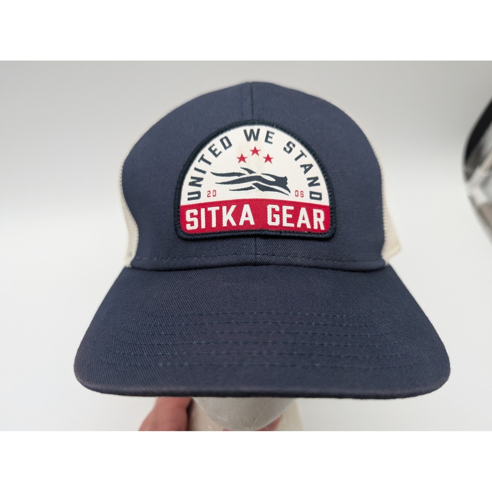 Sitka Gear Mid-Pro Trucker Hat United We Stand Navy Blue White Snapback Cap